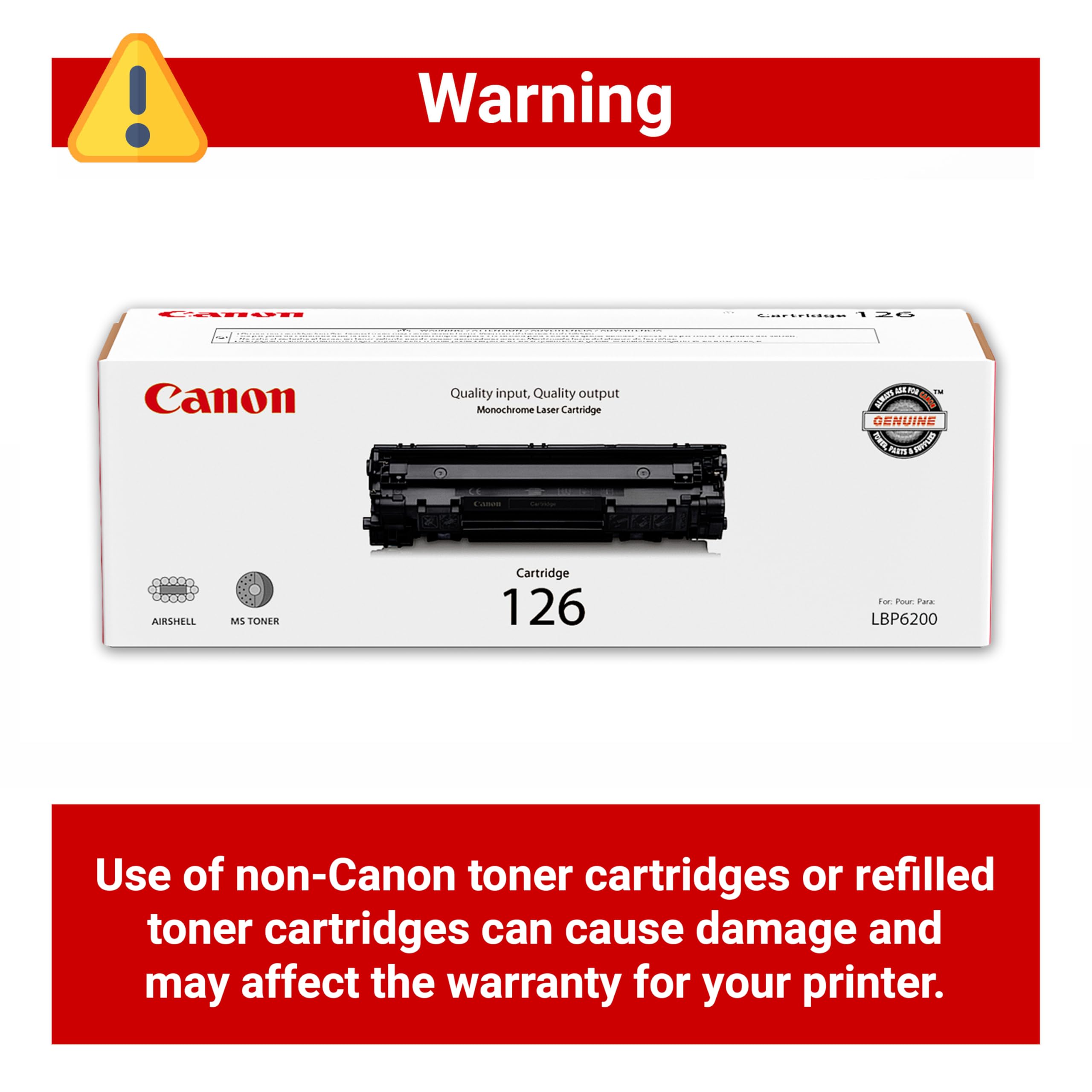 Amazon.com: Canon Genuine 126 Black Toner Cartridge Compatible
